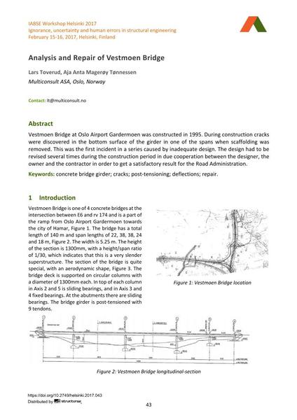  Analysis and Repair of Vestmoen Bridge