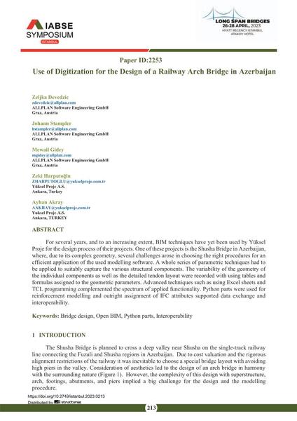  Use of Digitization for the Design of a Railway Arch Bridge in Azerbaijan