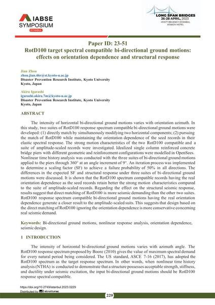  RotD100 target spectral compatible bi-directional ground motions: effects on orientation dependence and structural response