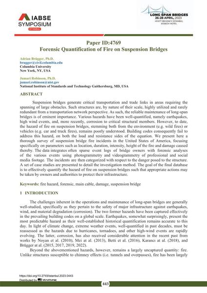  Forensic Quantification of Fire on Suspension Bridges