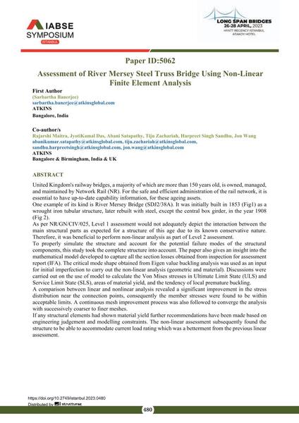  Assessment of River Mersey Steel Truss Bridge Using Non-Linear Finite Element Analysis