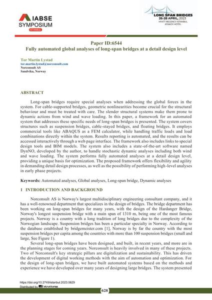  Fully automated global analyses of long-span bridges at a detail design level