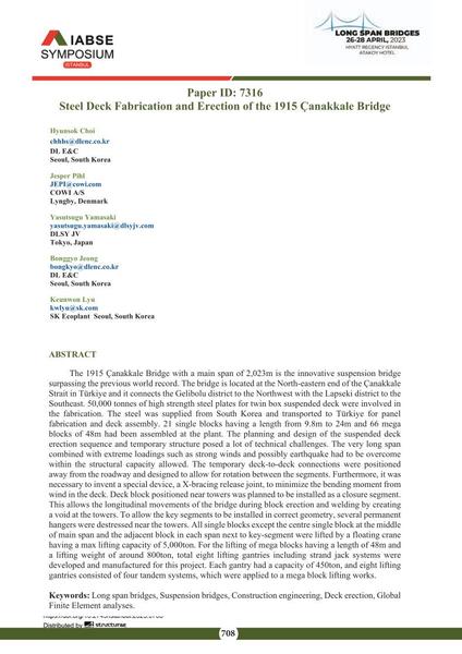  Steel Deck Fabrication and Erection of the 1915 Çanakkale Bridge