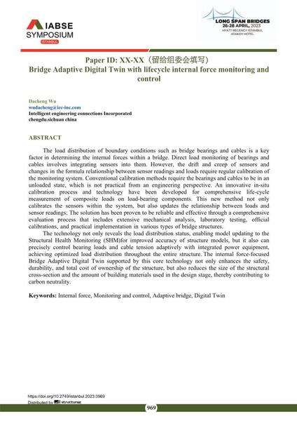  Bridge Adaptive Digital Twin with lifecycle internal force monitoring and control