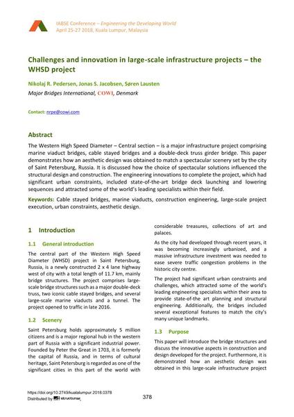  Challenges and innovation in large-scale infrastructure projects – the WHSD project