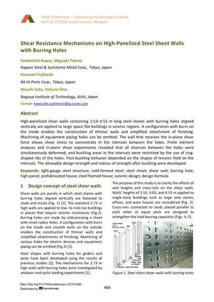  Shear Resistance Mechanisms on High-Panelized Steel Sheet Walls with Burring Holes