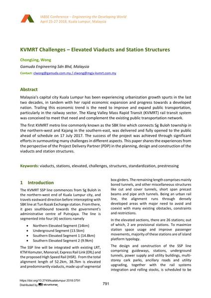  KVMRT Challenges – Elevated Viaducts and Station Structures