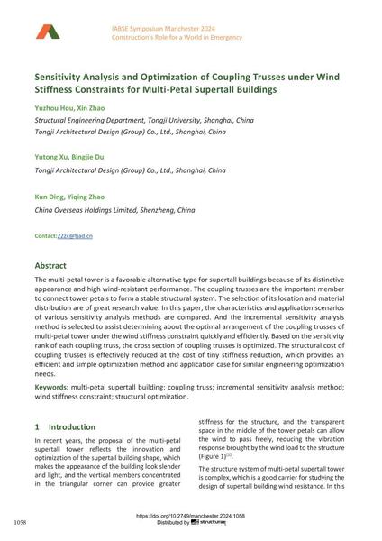 Sensitivity Analysis and Optimization of Coupling Trusses under Wind Stiffness Constraints for Multi-Petal Supertall Buildings