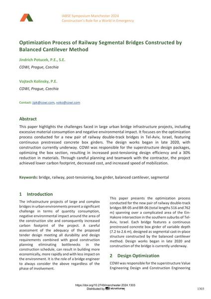  Optimization Process of Railway Segmental Bridges Constructed by Balanced Cantilever Method