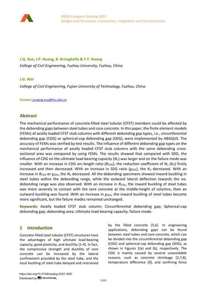  Influence of different debonding gap types on mechanical performance of axially loaded CFST stub columns