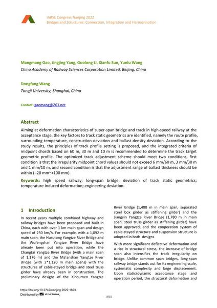  Analysis of Influencing Factors of Track Static Geometric Deviation of Super-Long-Span HSR Bridge