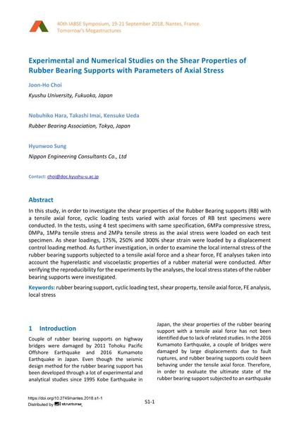  Experimental and Numerical Studies on the Shear Properties of Rubber Bearing Supports with Parameters of Axial Stress