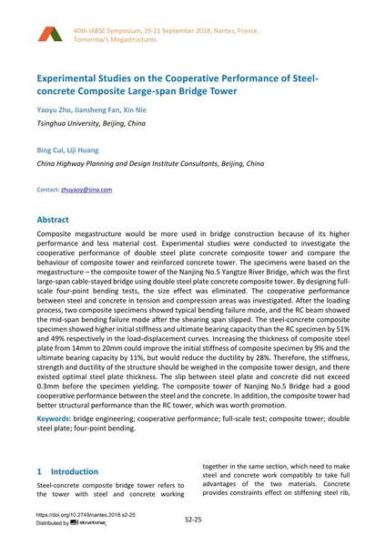  Experimental Studies on the Cooperative Performance of Steel- concrete Composite Large-span Bridge Tower