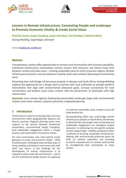  Lessons in Remote Infrastructure: Connecting People and Landscape to Promote Economic Vitality & Create Social Value