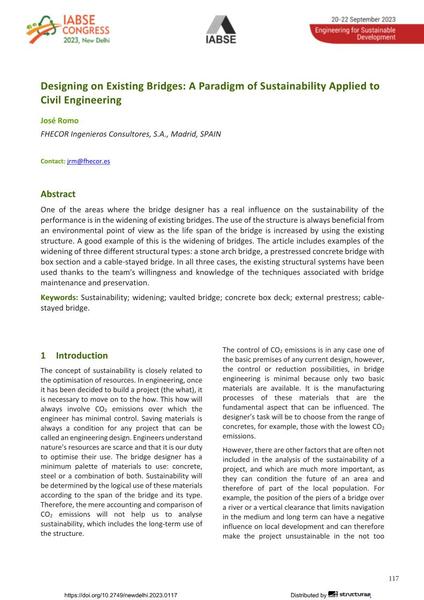  Designing on Existing Bridges: A Paradigm of Sustainability Applied to Civil Engineering