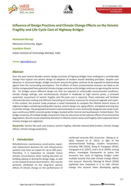  Influence of Design Practices and Climate Change Effects on the Seismic Fragility and Life-Cycle Cost of Highway Bridges