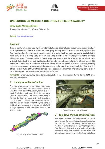  Underground Metro: A Solution for Sustainability