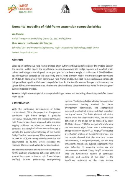  Numerical modeling of rigid frame suspension composite bridge