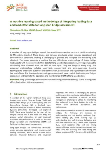 A machine learning-based methodology of integrating loading data and load effect data for long span bridge assessment