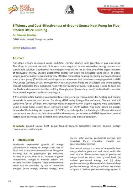  Efficiency and Cost-Effectiveness of Ground Source Heat Pump for Five- Storied Office Building