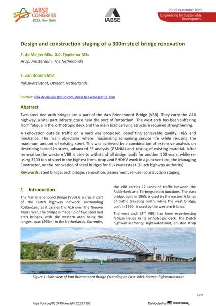  Design and construction staging of a 300m steel bridge renovation