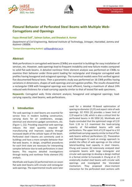 Flexural Behavior of Perforated Steel Beams with Multiple Web-Corrugations and Openings