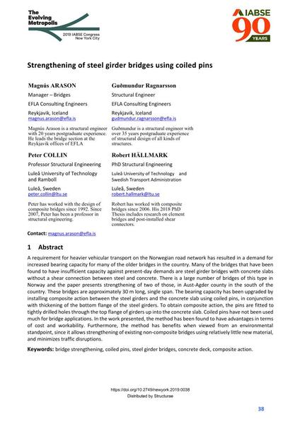  Strengthening of steel girder bridges using coiled pins