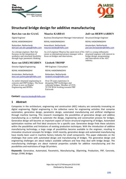  Structural bridge design for additive manufacturing