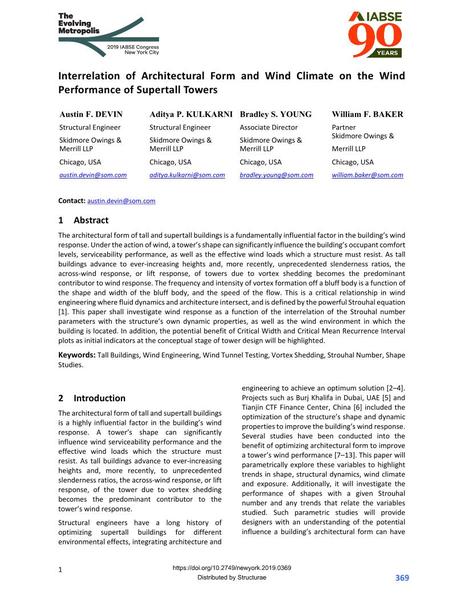 Interrelation of Architectural Form and Wind Climate on the Wind Performance of Supertall Towers