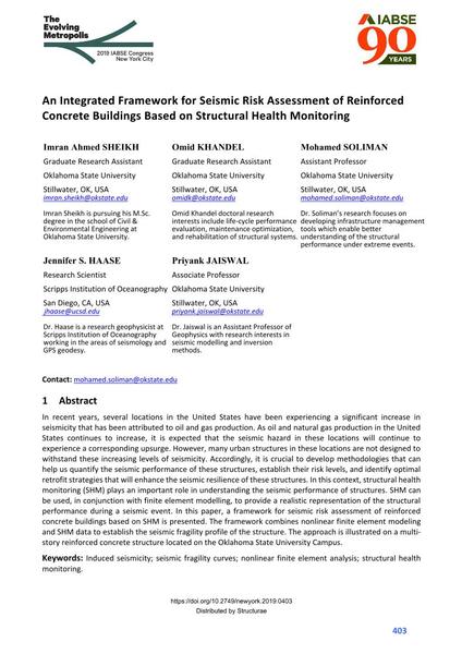 An Integrated Framework for Seismic Risk Assessment of Reinforced Concrete Buildings Based on Structural Health Monitoring