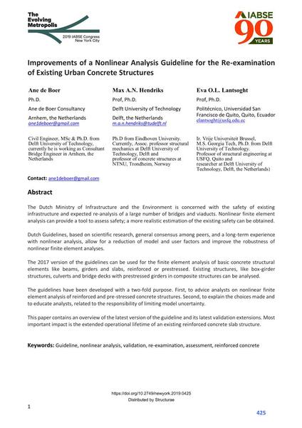  Improvements of a Nonlinear Analysis Guideline for the Re-examination of Existing Urban Concrete Structures