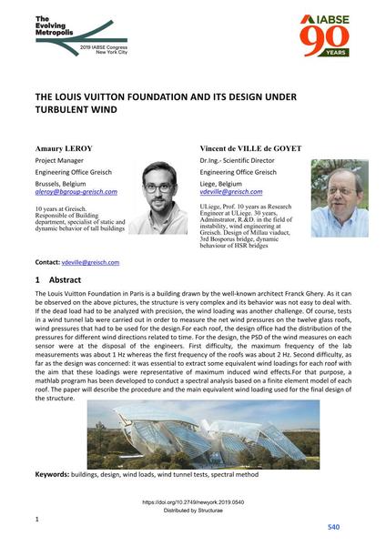 The Louis Vuitton Foundation and ist Design under Turbulent Wind