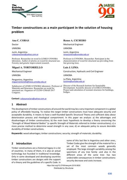  Timber constructions as a main participant in the solution of housing problem