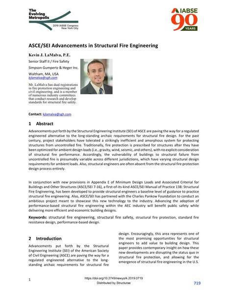  ASCE/SEI Advancements in Structural Fire Engineering