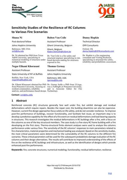 Sensitivity Studies of the Resilience of RC Columns to Various Fire Scenarios