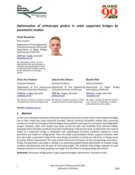  Optimization of orthotropic girders in cable supported bridges by parametric studies