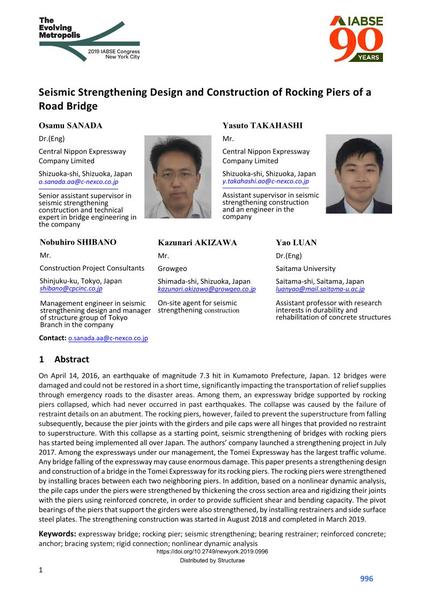  Seismic Strengthening Design and Construction of Rocking Piers of a Road Bridge