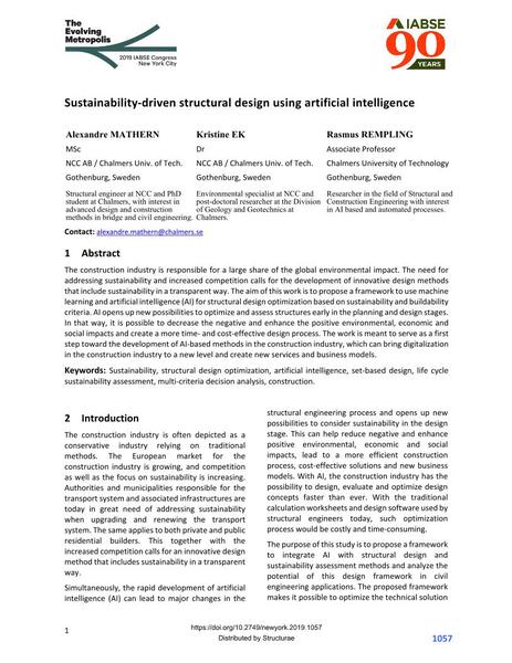  Sustainability-driven structural design using artificial intelligence