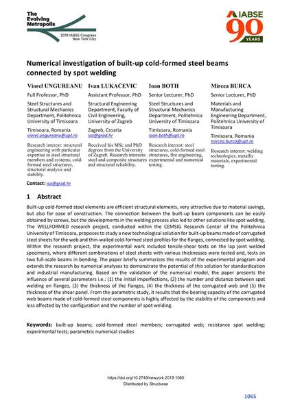  Numerical investigation of built-up cold-formed steel beams connected by spot welding