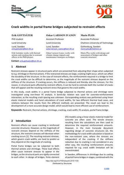  Crack widths in portal frame bridges subjected to restraint effects