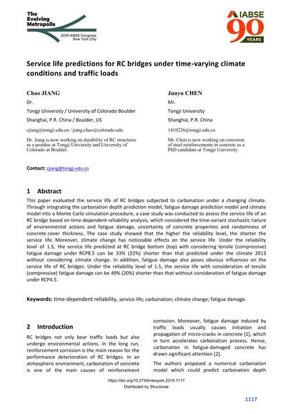  Service life predictions for RC bridges under time-varying climate conditions and traffic loads