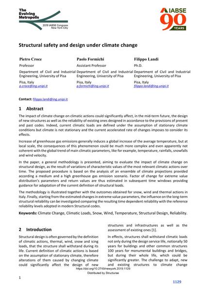  Structural safety and design under climate change