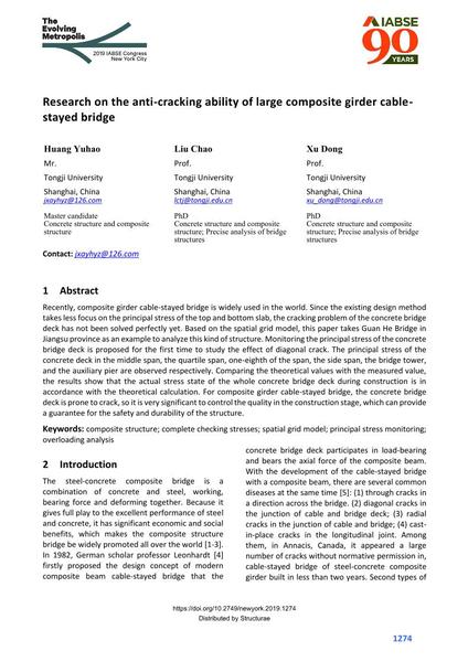  Research on the anti-cracking ability of large composite girder cable- stayed bridge