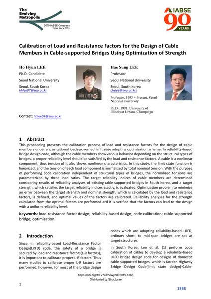  Calibration of Load and Resistance Factors for the Design of Cable Members in Cable-supported Bridges Using Optimization of Strength