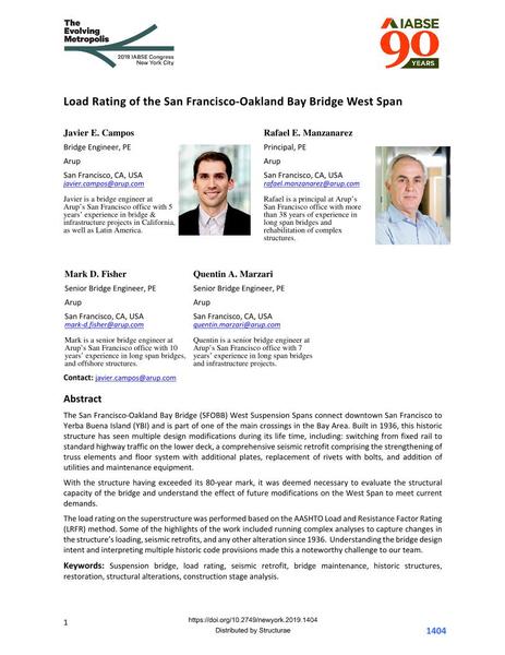  Load Rating of the San Francisco-Oakland Bay Bridge West Span