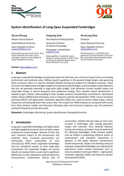  System Identification of Long-Span Suspended Footbridges