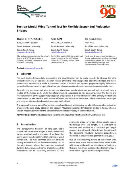  Section-Model Wind Tunnel Test for Flexible Suspended Pedestrian Bridges