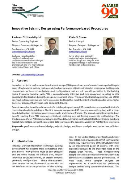  Innovative Seismic Design using Performance-based Procedures