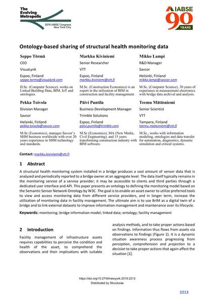  Ontology-based sharing of structural health monitoring data