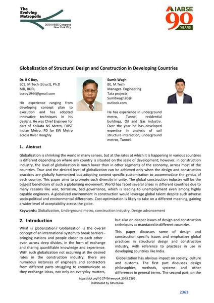  Globalization of Structural Design and Construction in Developing Countries